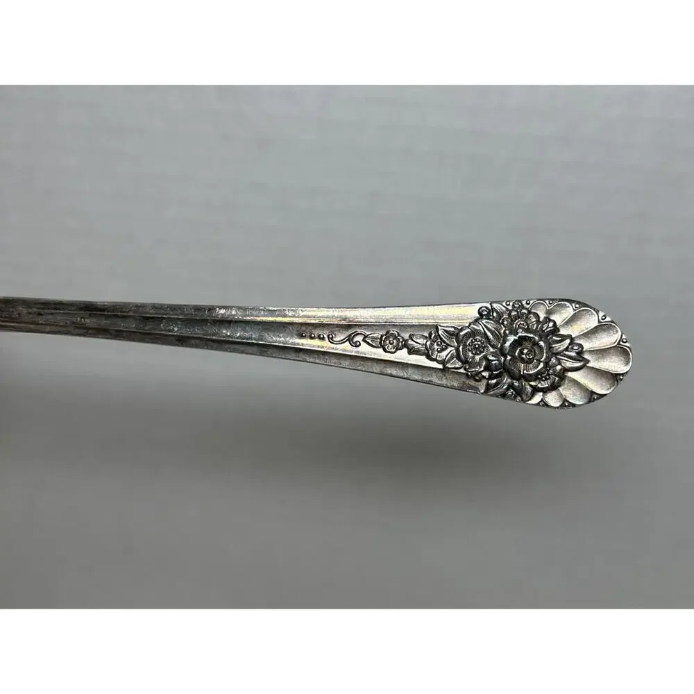 Wm Rogers Mfg. Co 1953 JUBLILEE Flatware Silver plate PIERCED SERVING SPOON 8.5”